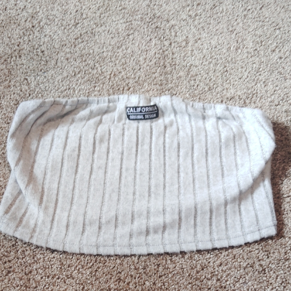 Gray Ribbed Tube Top